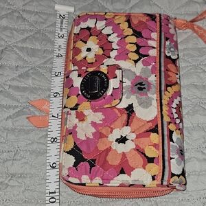 Vera Bradley Pixie Blooms Floral Wallet - Turnlock Zip Around Wallet